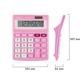 Калькулятор настольный Attache AС-223R 8-разрядный розовый/белый 134x107x34 мм