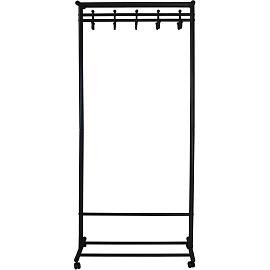 Вешалка напольная М 9 с крючками (черная, 800х460х1750 мм)