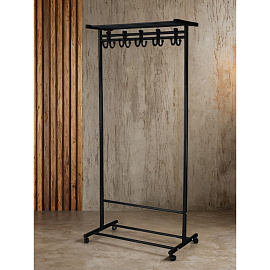 Вешалка напольная М 9 с крючками (черная, 800х460х1750 мм)