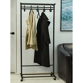 Вешалка напольная М 9 с крючками (черная, 800х460х1750 мм)