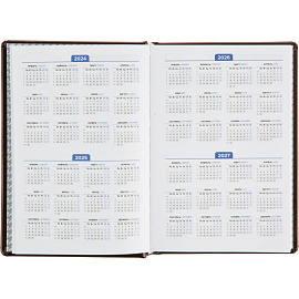 Ежедневник недатированный Attache Selection Gloss натуральная кожа А5 160 листов коричневый