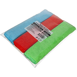 Тряпка для пола 50x60 см микрофибра 180 г/кв.м красная/синяя/зелёная (3 штуки в упаковке)