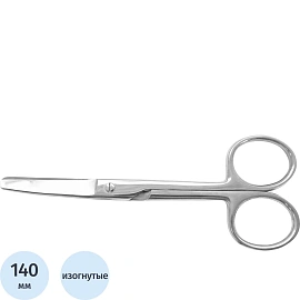 Ножницы хирургические Hilbro изогнутые тупоконечные 140 мм