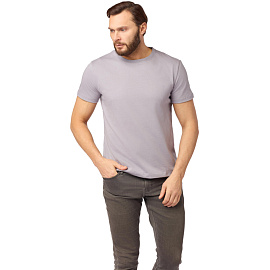 Футболка светло-серая короткий рукав 100% хлопок (размер 56-58 (XXL))