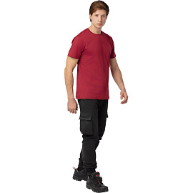 Футболка бордовая короткий рукав 100% хлопок (размер 56-58 (XXL))