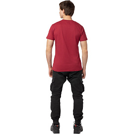Футболка бордовая короткий рукав 100% хлопок (размер 60-62 (XXXL))