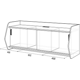 Тумба опорная для столов Fregat 129Т001 (дуб скандинавский/базальт, 1602х603х652 мм)