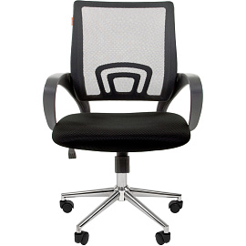 Кресло офисное Chairman 696 хром черное (сетка/ткань, металл)