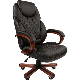 Кресло для руководителя Chairman 406 чёрное (экокожа, металл)