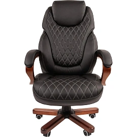 Кресло для руководителя Chairman 406 чёрное (экокожа, металл)