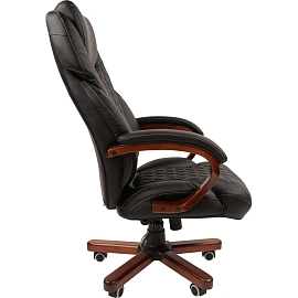 Кресло для руководителя Chairman 406 чёрное (экокожа, металл)