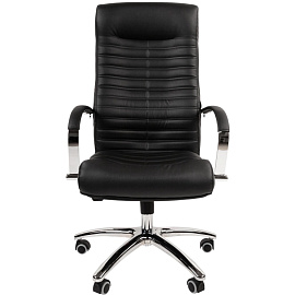 Кресло для руководителя Chairman 480 чёрное (экокожа, металл)