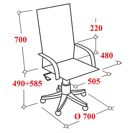 Кресло для руководителя Chairman 480 чёрное (экокожа, металл)