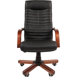 Кресло для руководителя Chairman 480 WD чёрное (экокожа, металл)