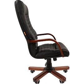 Кресло для руководителя Chairman 480 WD чёрное (экокожа, металл)