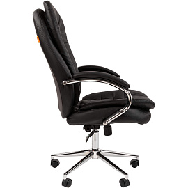 Кресло для руководителя Chairman 795 чёрное (натуральная кожа с компаньоном, металл)