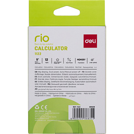 Калькулятор карманный Deli 12-разрядный зеленый 120x86x29 мм
