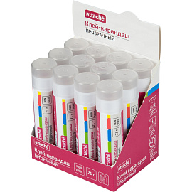 Клей-карандаш Attache 21 г прозрачный фото Клей-карандаш Attache 21 г прозрачный