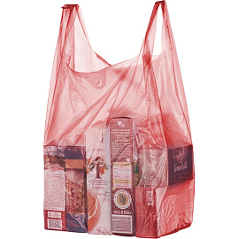 Пакет-майка ПНД 15 мкм (35+20x65 см, 100 штук в упаковке)