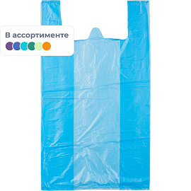 Пакет-майка ПНД 15 мкм (38+20x68 см, 100 штук в упаковке)