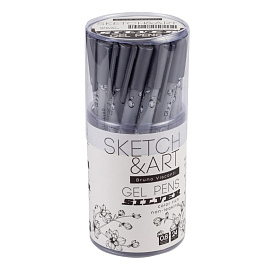 Ручка гелевая Sketch&Art UniWrite.Silver серебристая толщина линии 0.8 мм