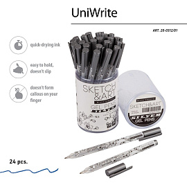 Ручка гелевая Sketch&Art UniWrite.Silver серебристая толщина линии 0.8 мм