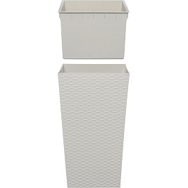 Кашпо Idea Ротанг 37 л с внутренней вставкой 18 л белый ротанг (32x56.5x32 см)