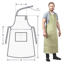 Фартук брезентовый хаки 86х115 см