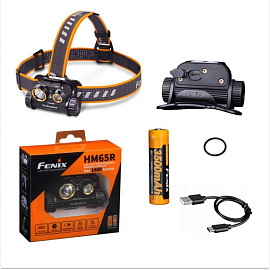 Фонарь налобный Fenix HM65R аккумуляторный фото Фонарь налобный Fenix HM65R аккумуляторный