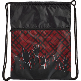 Мешок для сменной обуви Комус Класс (№1 School) Аниме Панк 360х470 мм черный с ручкой, карманом