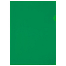 Папка-уголок прозрачная А4 BRAUBERG UNIVERSAL, зеленая, 0,10 мм, 273048