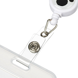 Картхолдер на рулетке с карабином Комус Класс Панда 7x11 см