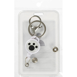 Картхолдер на рулетке с карабином Комус Класс Панда 7x11 см