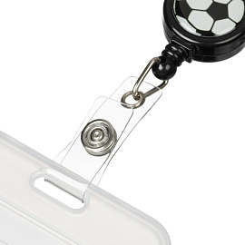 Картхолдер на рулетке с карабином Комус Класс Мяч 7x11 см