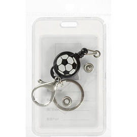 Картхолдер на рулетке с карабином Комус Класс Мяч 7x11 см