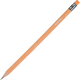 Карандаш чернографитный HB с ластиком Kores Collage Style Pastel заточенный трехгранный