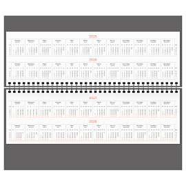 Планинг недатированный, 56л., 330*130мм, балакрон, BG "Ariane. Dark red