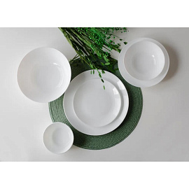 Тарелка десертная Кулинарк Сфера стекло 19.5 см белая (6 штук в упаковке)