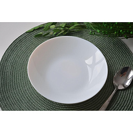 Тарелка суповая Кулинарк Сфера стекло 23 см белая (6 штук в упаковке)