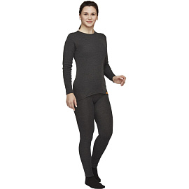 Термолегинсы женские Comazo Activ-25 трикотажные с начёсом тёмно-серые (размер 46, рост 170)
