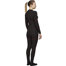 Термофутболка женская с длинным рукавом Comazo Activ-35 трикотажная с начёсом чёрная (размер 52, рост 170)