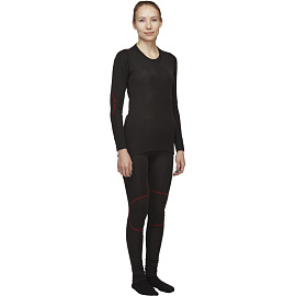 Термолегинсы женские Comazo Activ-35 трикотажные с начёсом чёрные (размер 44, рост 170)