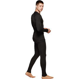 Термофутболка мужская с длинным рукавом Comazo Activ-25 трикотажная с начёсом чёрная (размер 46, рост 176)