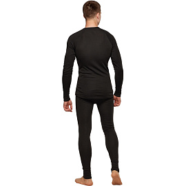 Термофутболка мужская с длинным рукавом Comazo Activ-25 трикотажная с начёсом чёрная (размер 48, рост 182)