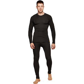 Термофутболка мужская с длинным рукавом Comazo Activ-25 трикотажная с начёсом чёрная (размер 56, рост 182)
