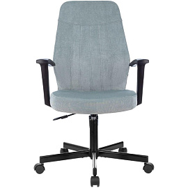 Кресло офисное Easy Chair 224 PPU серо-голубое (велюр, металл)