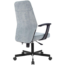 Кресло офисное Easy Chair 224 PPU серо-голубое (велюр, металл)