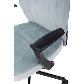 Кресло офисное Easy Chair 224 PPU серо-голубое (велюр, металл)