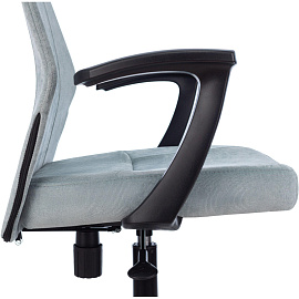 Кресло офисное Easy Chair 224 PPU серо-голубое (велюр, металл)