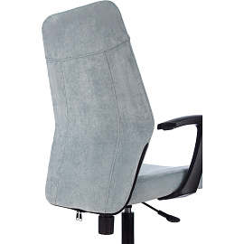 Кресло офисное Easy Chair 224 PPU серо-голубое (велюр, металл)